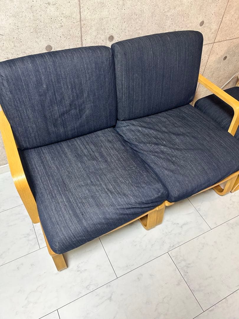 無印良品　リビング　ダイニング　ベンチ　チェア　カバー　デニム