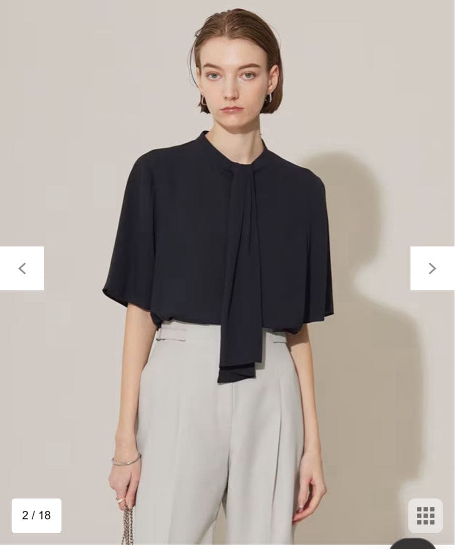 iCB 【接触冷感・UVケア・速乾・洗える】5分袖スカーフタイブラウス