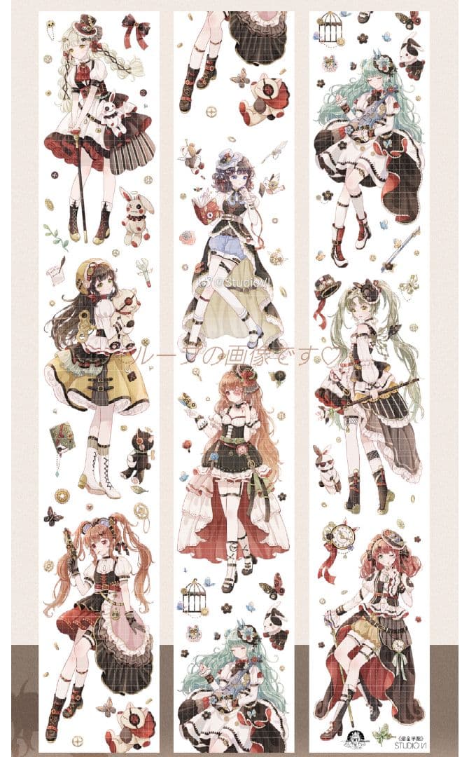 ☆SALE✩再販✩J258＃熔金学院(银河光)切売り海外人物マステ女の子