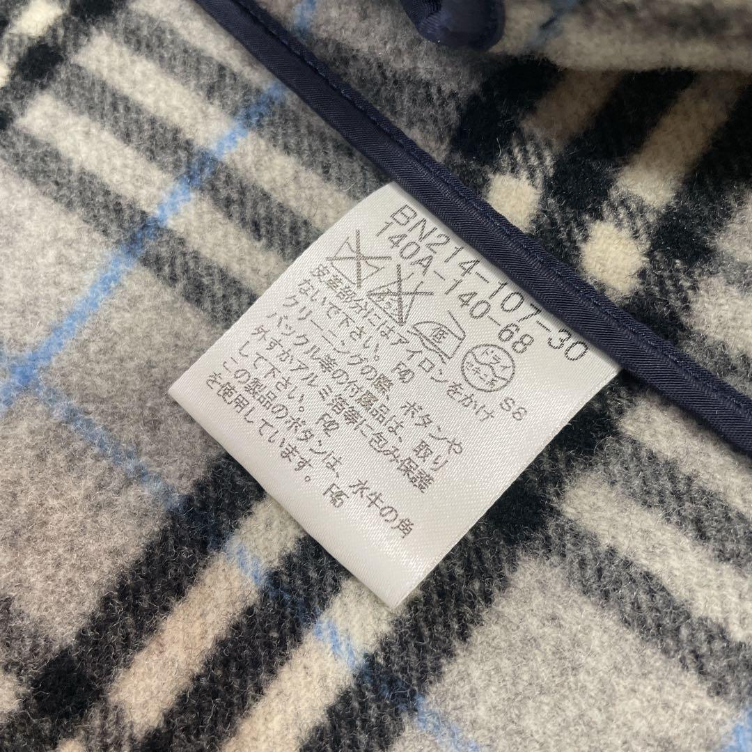 バーバリーロンドン ダッフルコート ネイビー ノバチェック XS相当　140cm