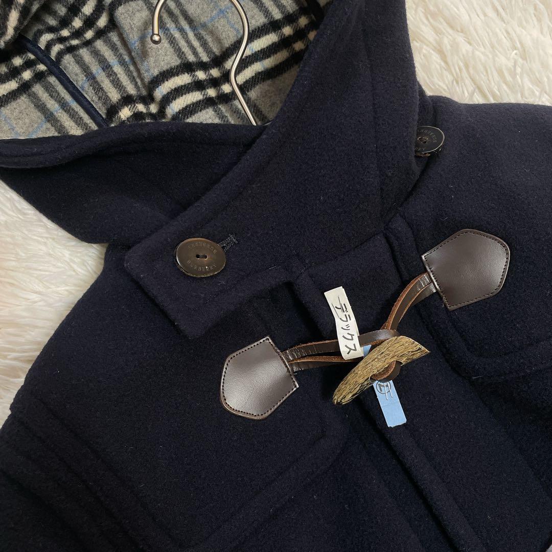 バーバリーロンドン ダッフルコート ネイビー ノバチェック XS相当　140cm