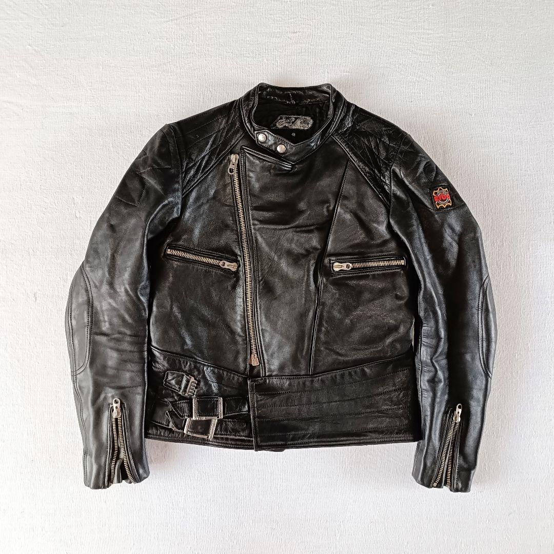 70s ドイツ erbo レザー ダブルライダース ブラック