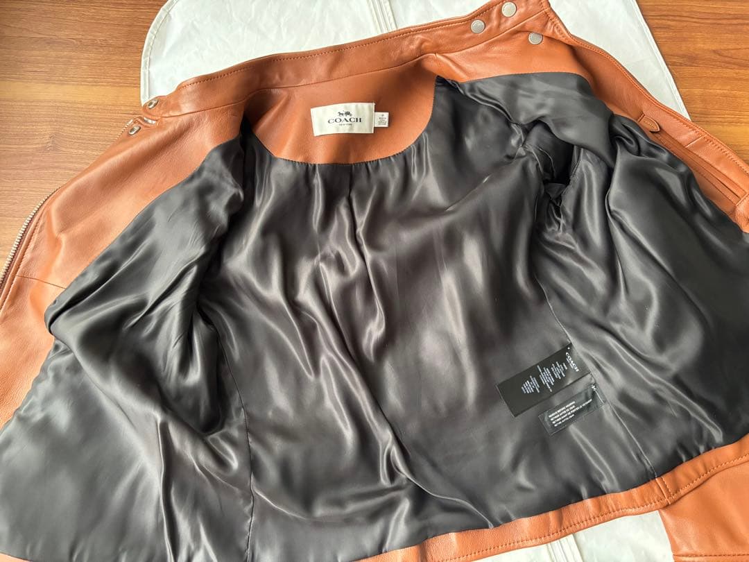 コーチ　COACH レザージャケット　ライダースジャケット　キャメル