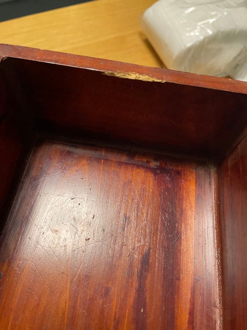 漆塗り　入れ子　7段　木箱　7個組　昭和レトロ　アンティーク　蓋付　ヴィンテージ