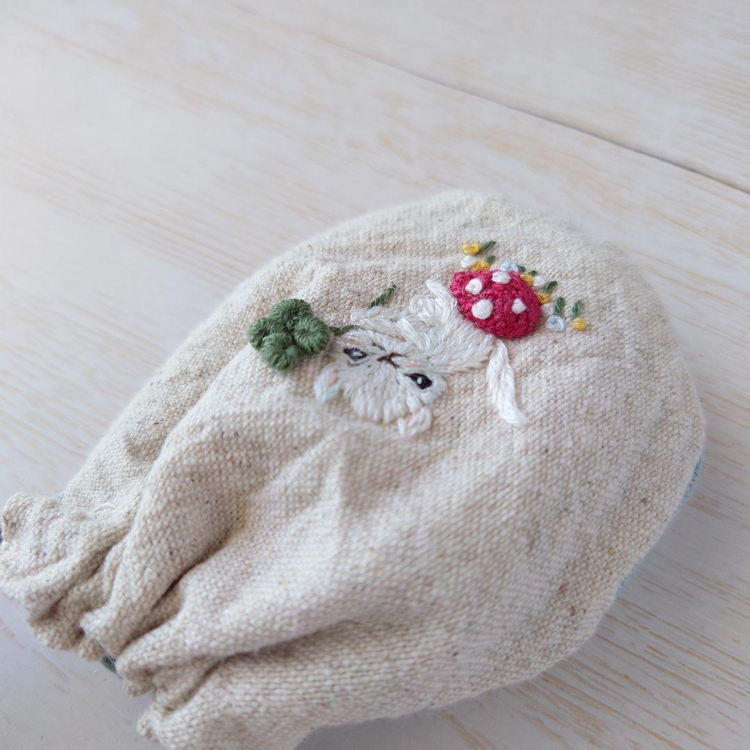 ちっちゃな巾着サシェ/詰替タイプ【白猫とよつ葉】