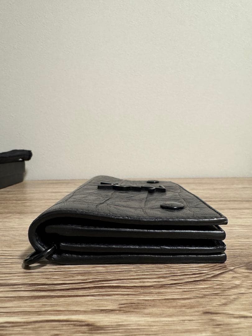【希少 レア】SAINT LAURENT PARIS クロコダイル 財布 黒