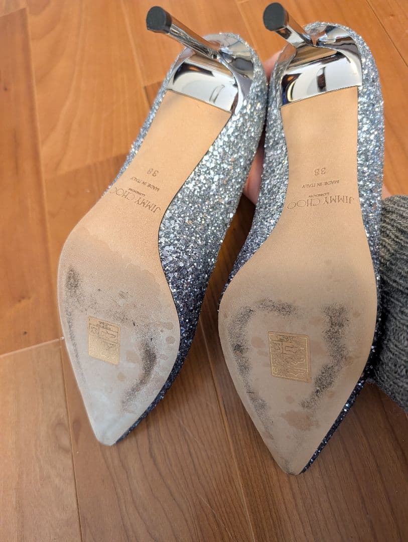 JIMMY CHOO ネイビー・シルバー ROMY85