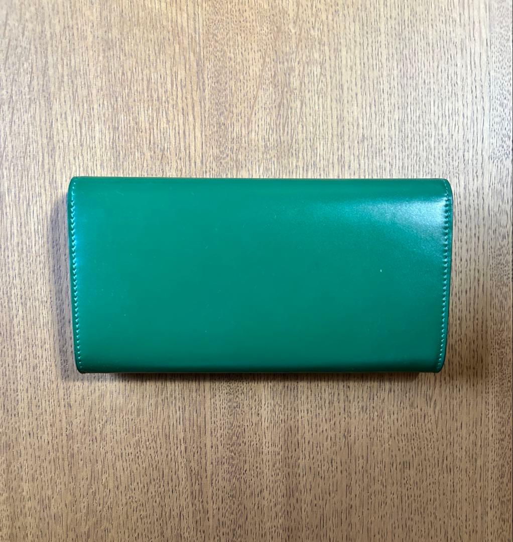 JIL SANDER グリーン 二つ折り財布 専用袋付き