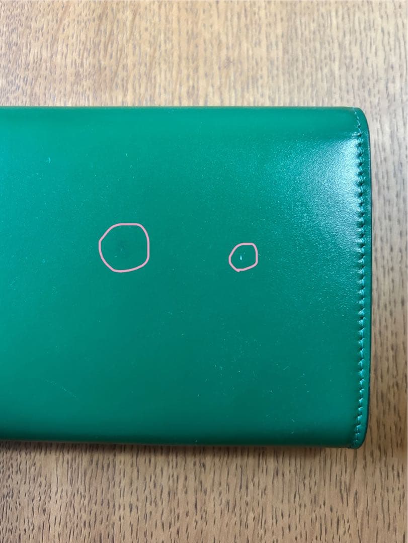 JIL SANDER グリーン 二つ折り財布 専用袋付き