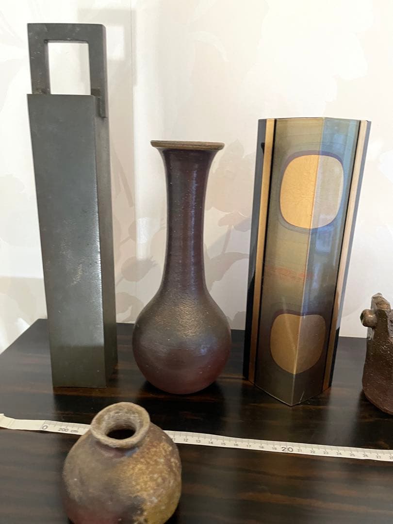 備前焼　鉄製　花瓶・花器6点セット