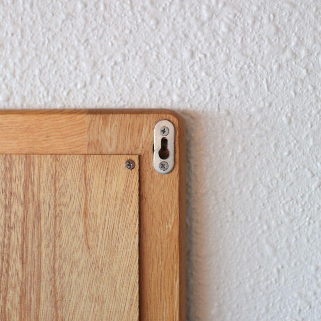 【ヴィンテージ】木製フレーム ウォールミラー（hikari製）面取り鏡面