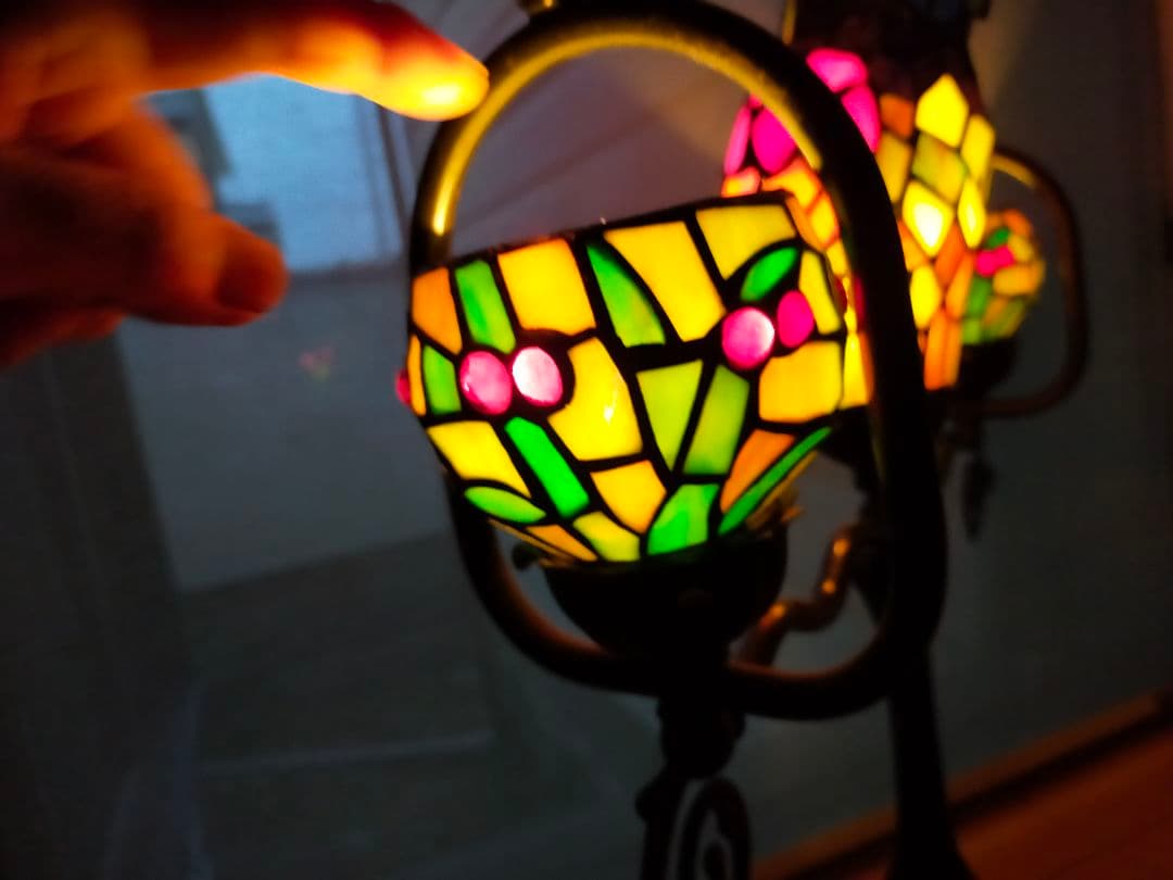 ステンドグラスランプ（フクロウ幸運）