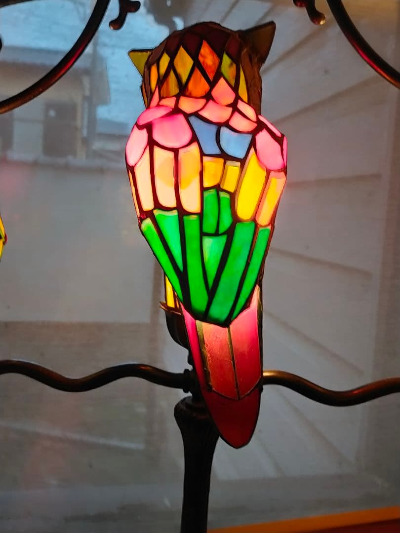 ステンドグラスランプ（フクロウ幸運）