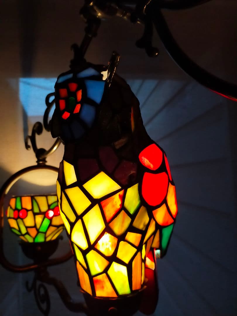 ステンドグラスランプ（フクロウ幸運）