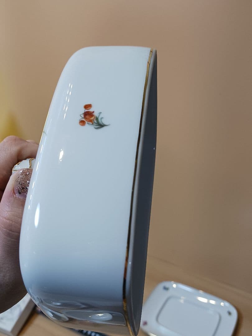 フュルステンベルグ　バターディッシュ　花柄陶器　バターケース