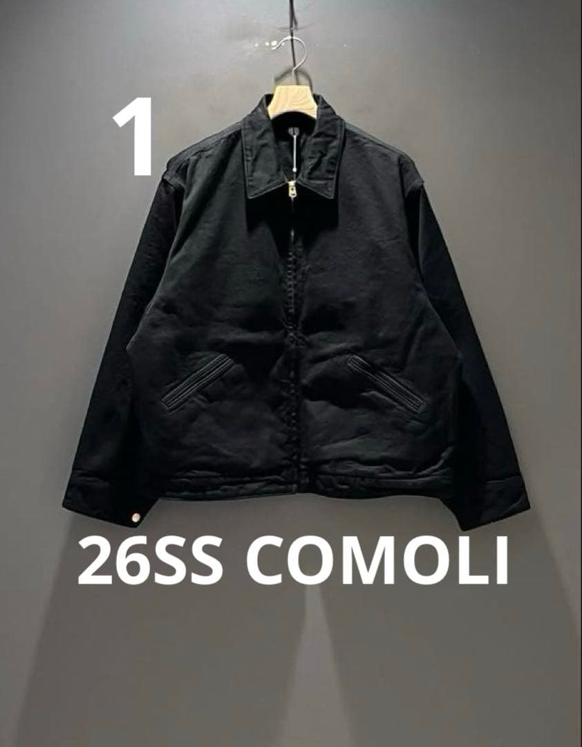 26SS COMOLI ブラックデニム ジップショートジャケット SIZE 1