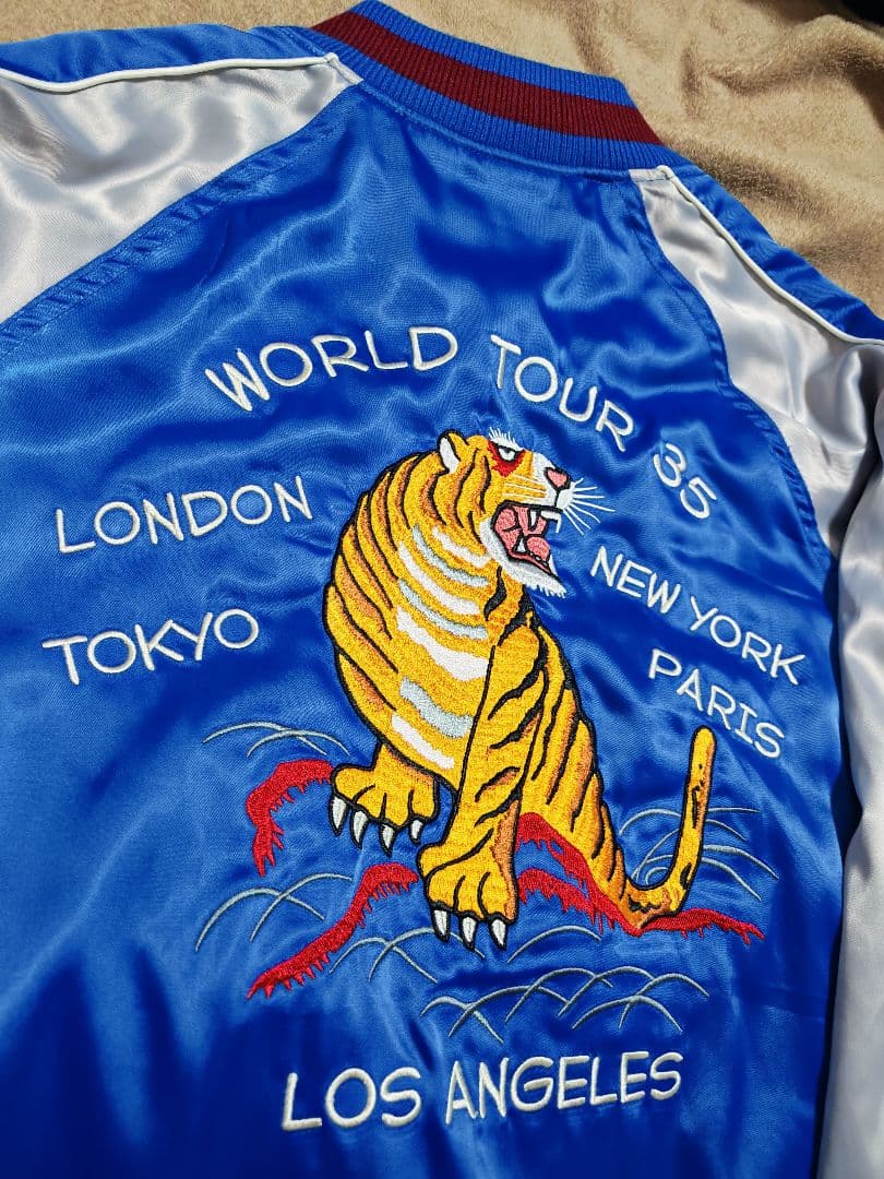 STUSSY Japan 虎 日本限定 スカジャン vintage サテン 青