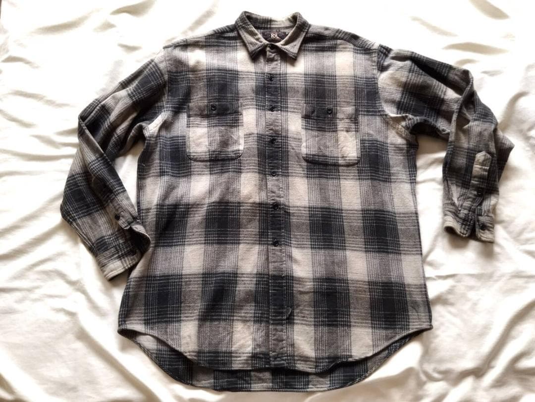 RRL ３ツ星 オンブレ シャドーチェックネルシャツL ９０’ｓ