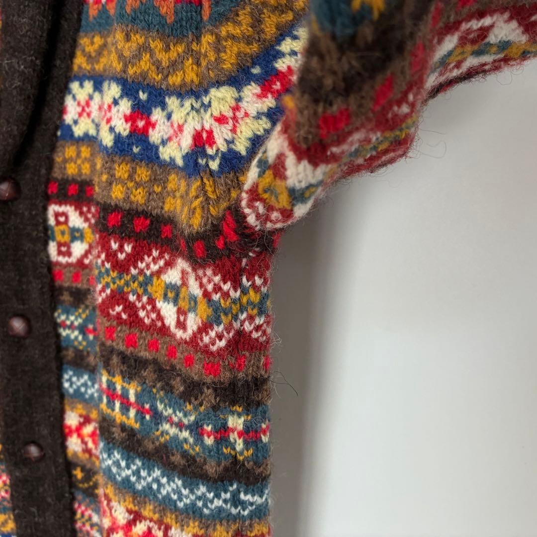 Jamieson's【ジャミーソンズ】フェアアイル柄 ショールカラーカーディガン