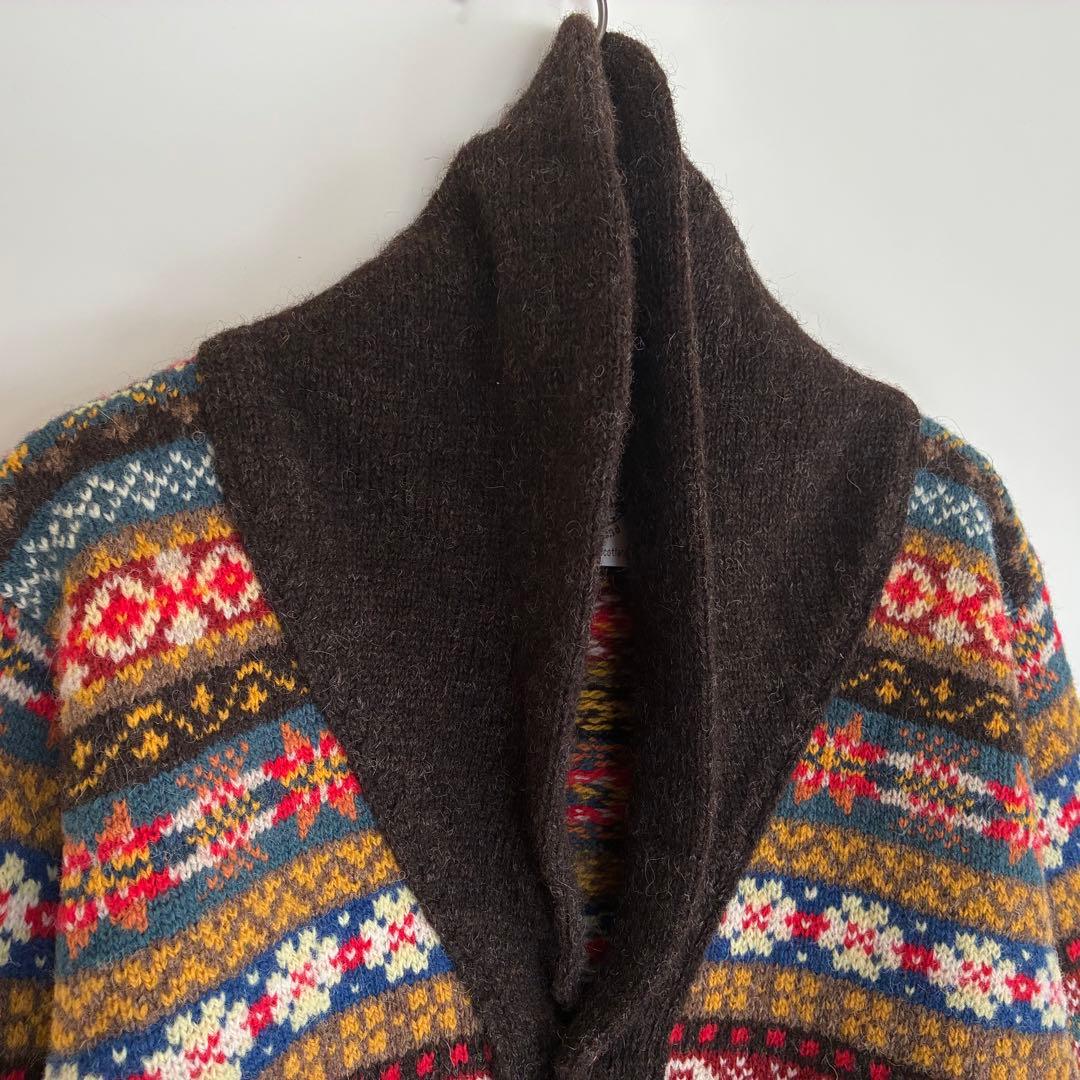 Jamieson's【ジャミーソンズ】フェアアイル柄 ショールカラーカーディガン