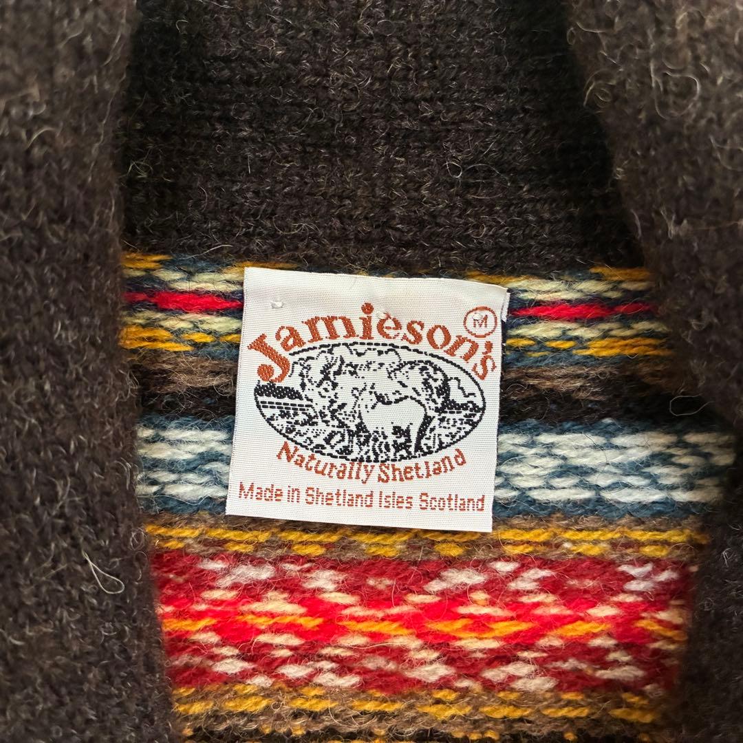 Jamieson's【ジャミーソンズ】フェアアイル柄 ショールカラーカーディガン