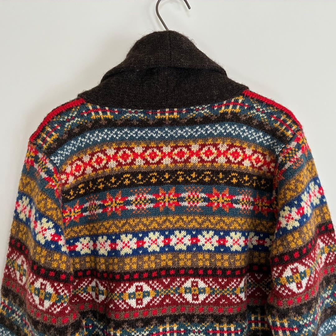 Jamieson's【ジャミーソンズ】フェアアイル柄 ショールカラーカーディガン