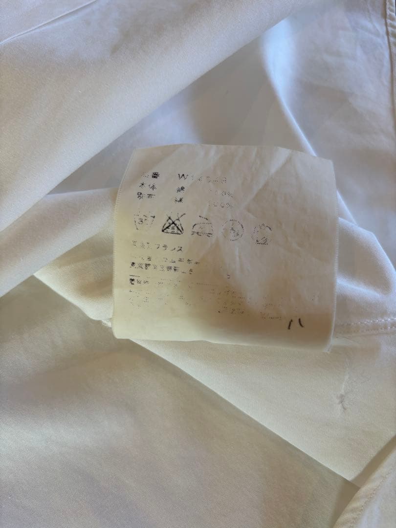 コムデギャルソンシャツ　ホワイト 刺繍入り 長袖シャツ　メンズSサイズ