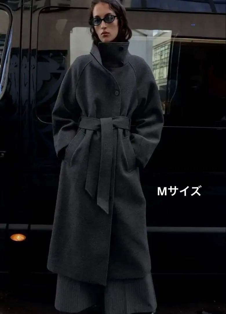 W*y様 ZARA ソフトハイネックベルトコート　ロング　コート
