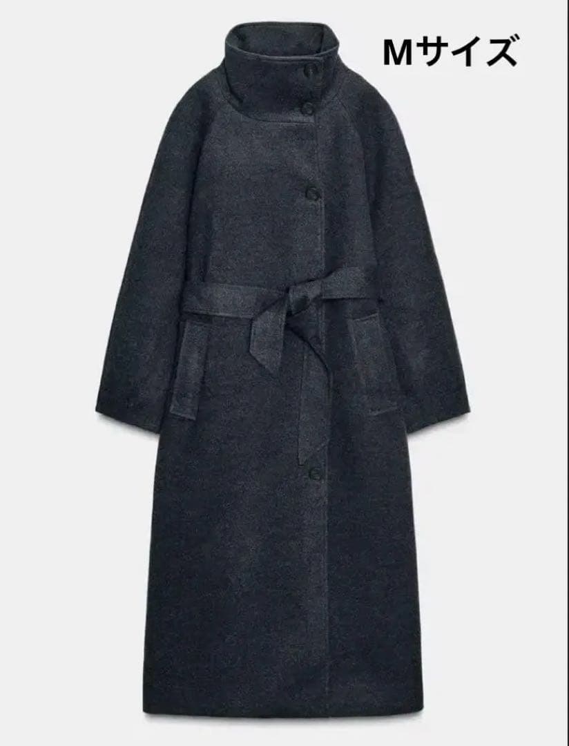 W*y様 ZARA ソフトハイネックベルトコート　ロング　コート