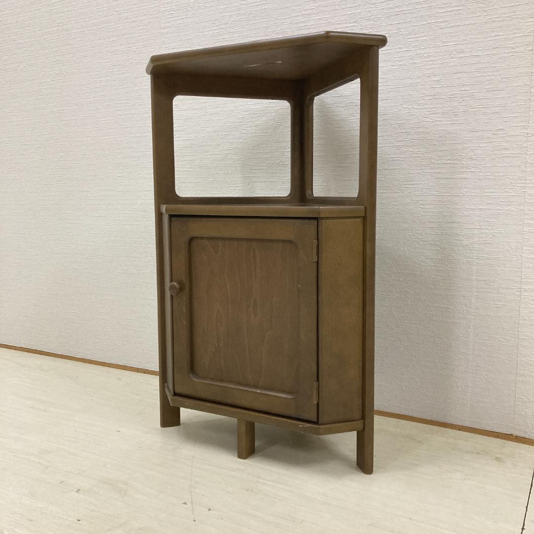【カリモク】コーナーキャビネット　ラック　棚　収納　木製