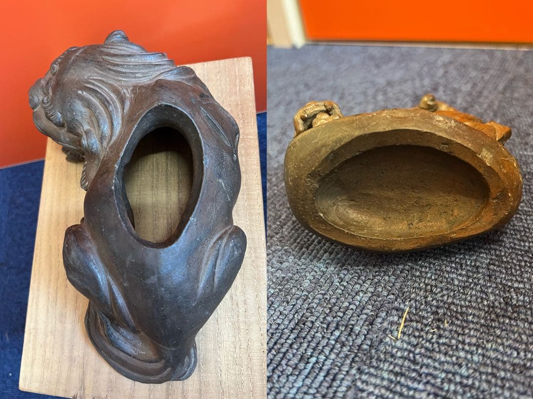 1346  古備前焼　獅子　置物　古美術品　時代物