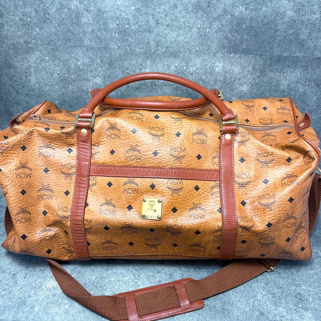 MCM ボストンバッグ 2way ヴィセトス柄 レザー 大容量 旅行バッグ