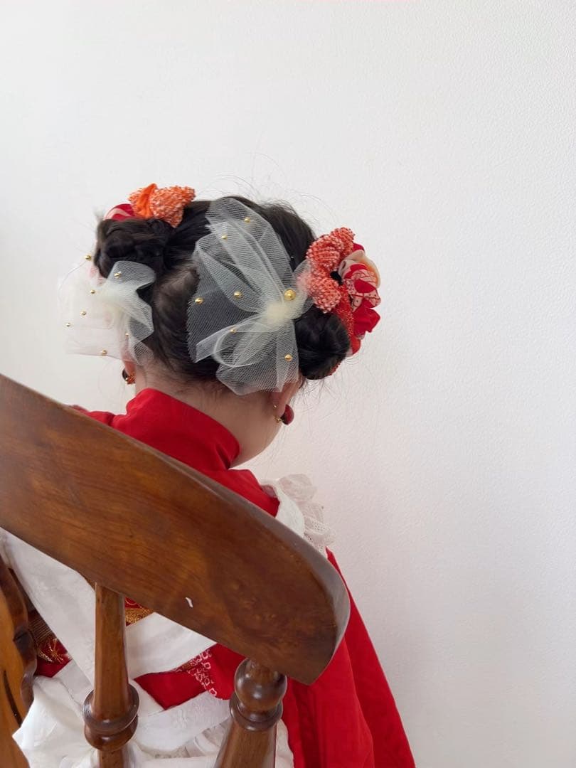 ゆ*は様 七五三　七五三髪飾り　ヘッドドレス　着物髪飾り　リメイク髪飾り　030