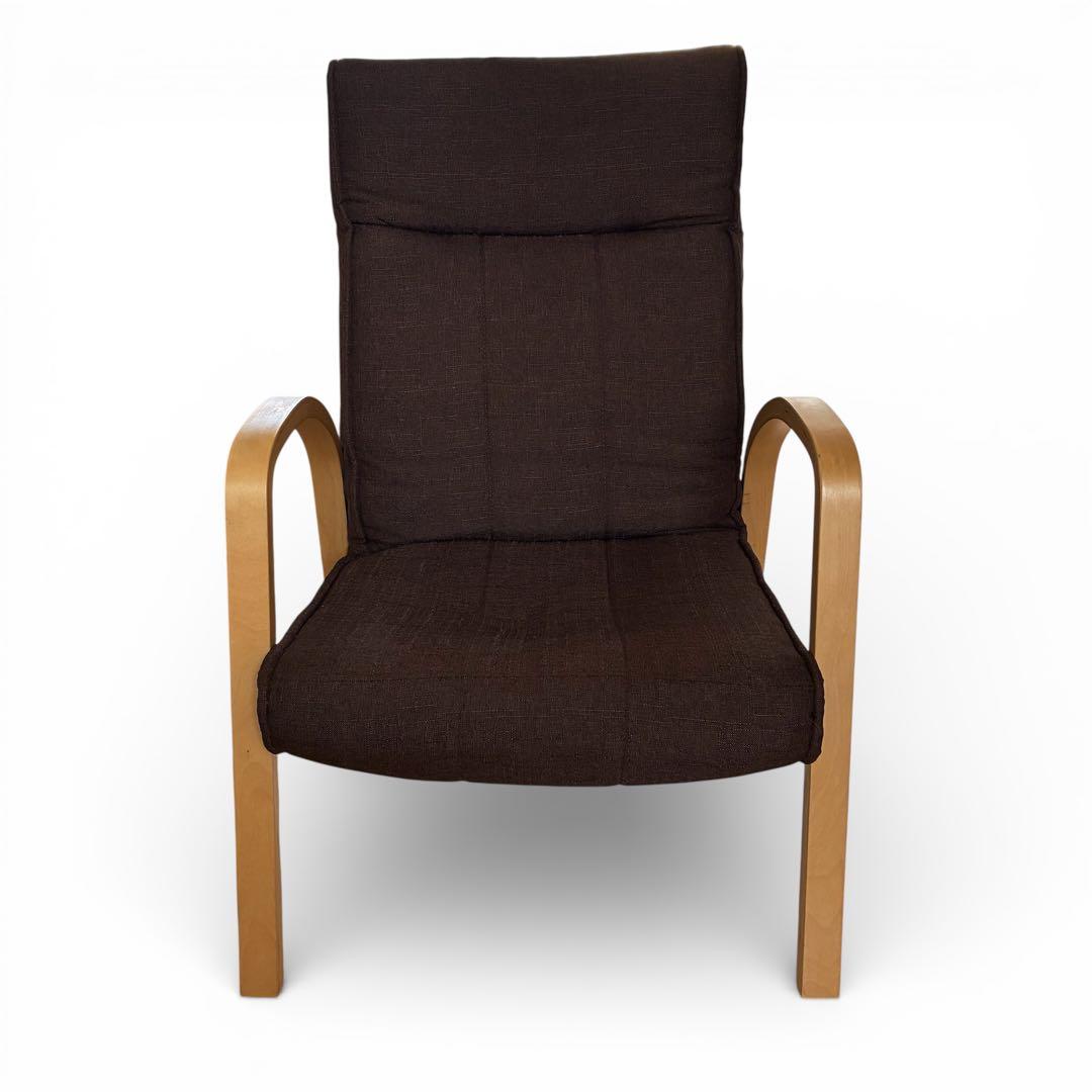 ドウシシャ　アーム付き座椅子　ブラウン　布地　リクライニングチェア