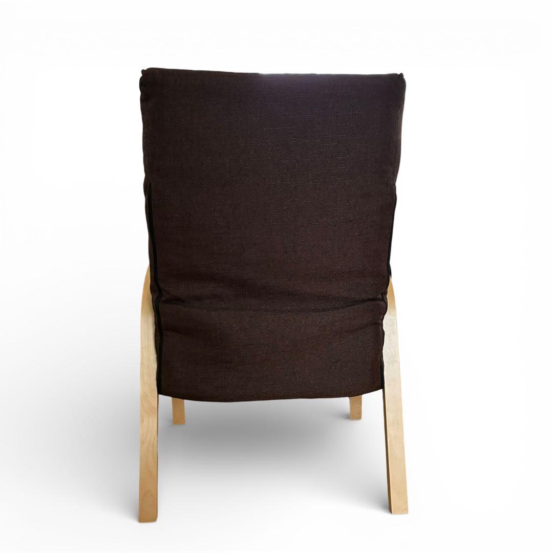 ドウシシャ　アーム付き座椅子　ブラウン　布地　リクライニングチェア