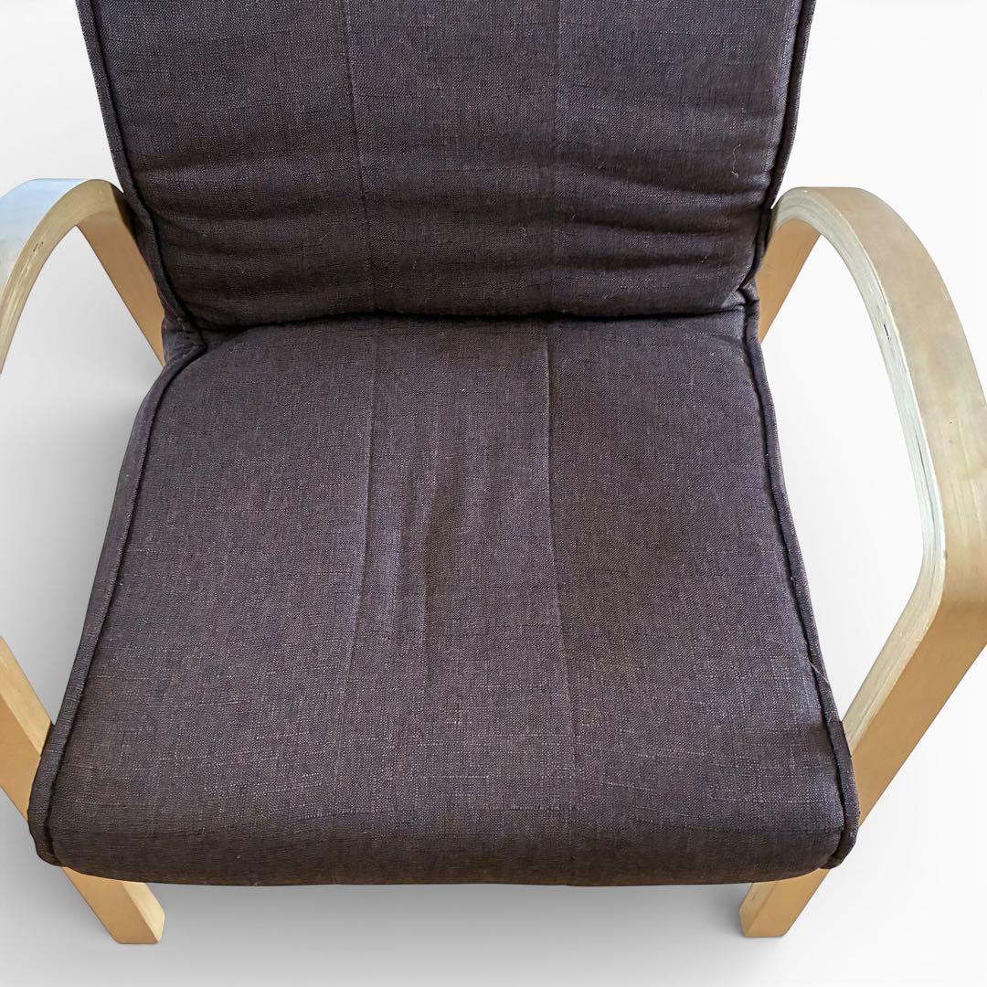 ドウシシャ　アーム付き座椅子　ブラウン　布地　リクライニングチェア