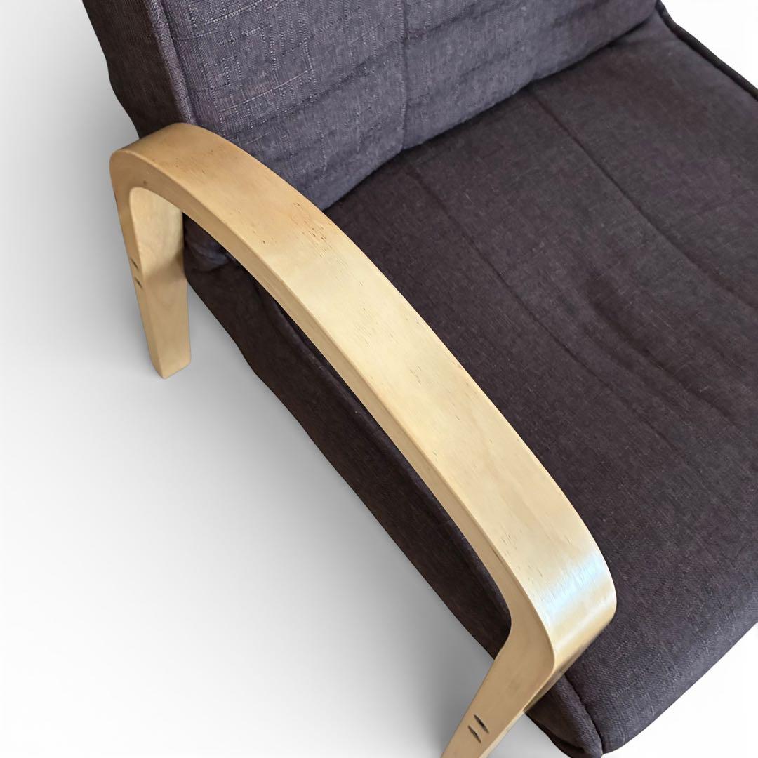 ドウシシャ　アーム付き座椅子　ブラウン　布地　リクライニングチェア