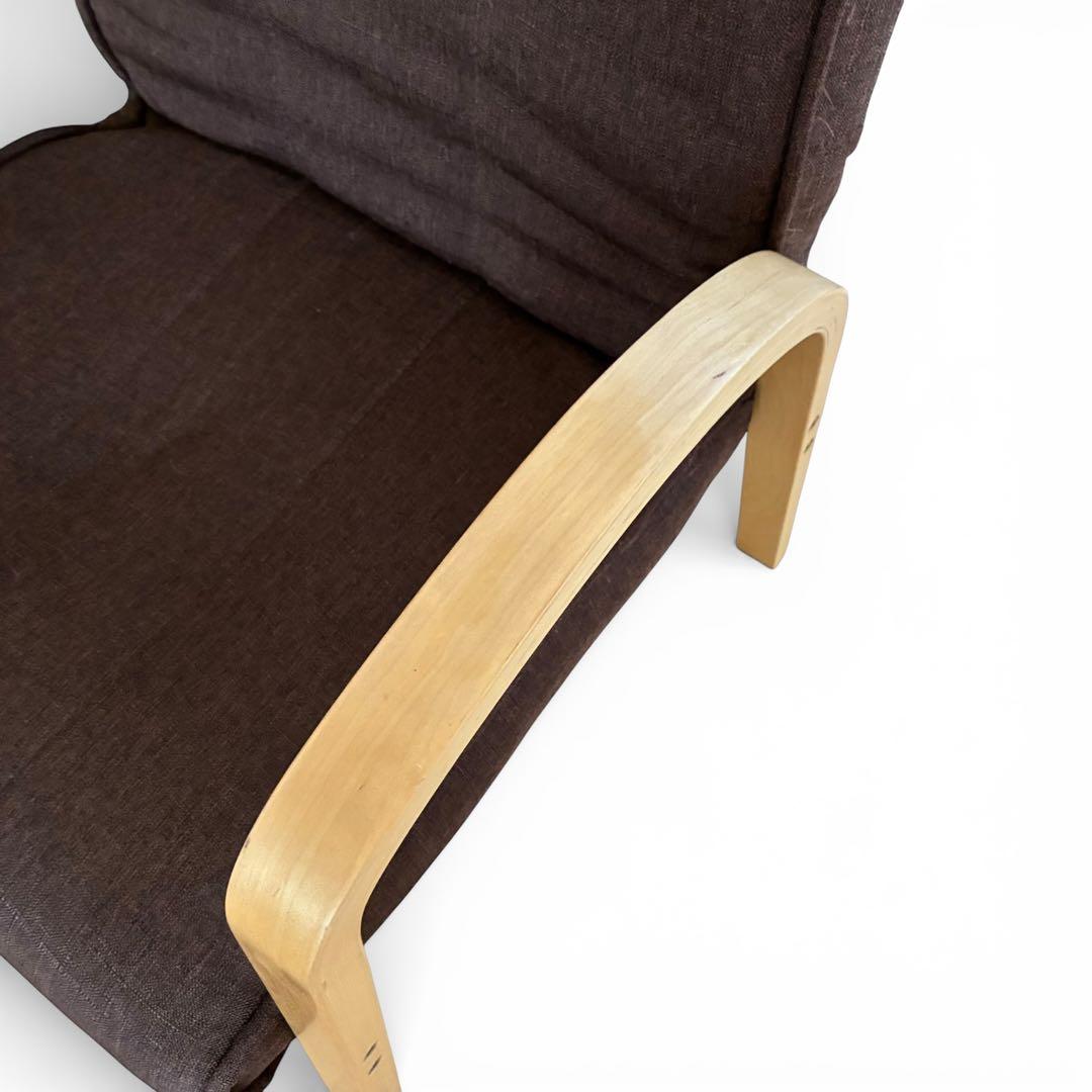 ドウシシャ　アーム付き座椅子　ブラウン　布地　リクライニングチェア