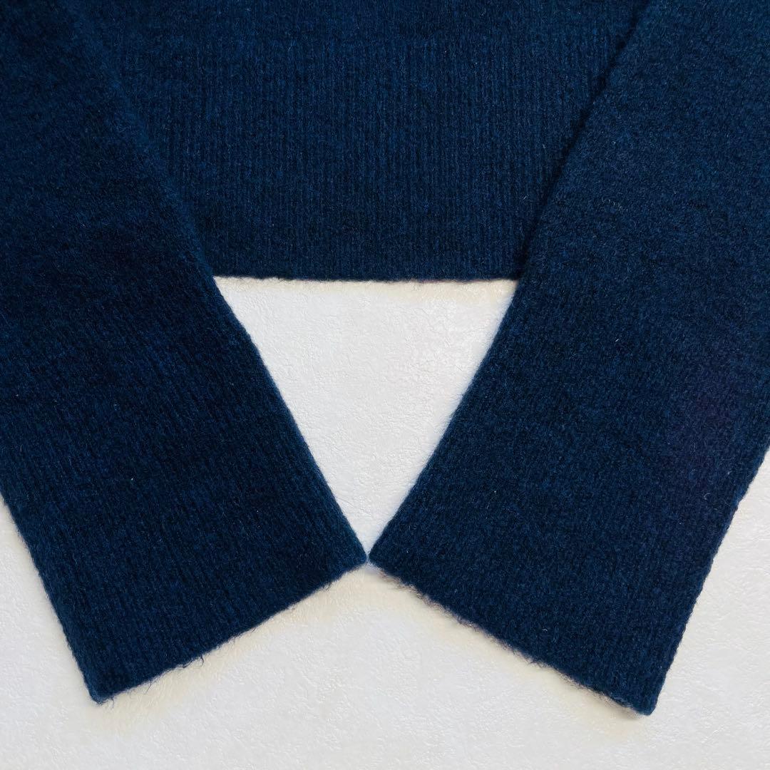 美品✴︎Blamink ヤク混 クルーネック ニット 38 ネイビー ブラミンク
