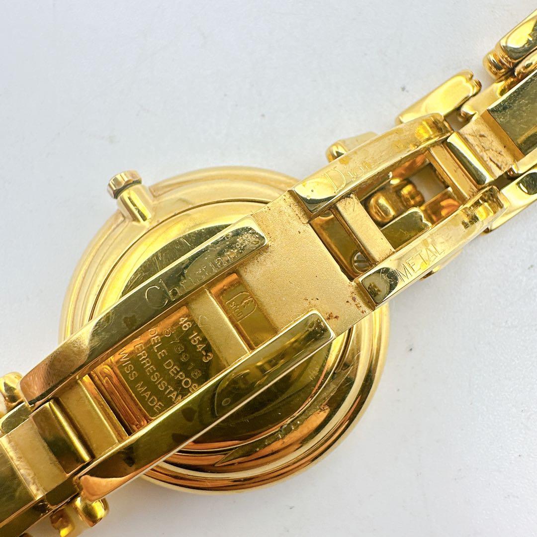 美品 稼動品 クリスチャンディオール バギラ ゴールド 黒文字盤