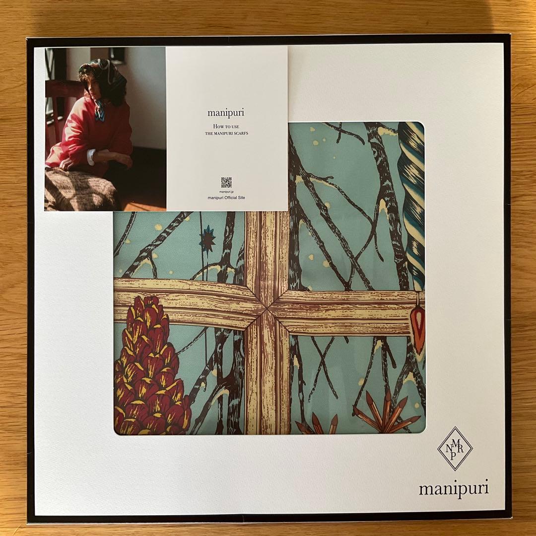 マニプリ シルクスカーフ88 ヒュッゲ ライトブルー