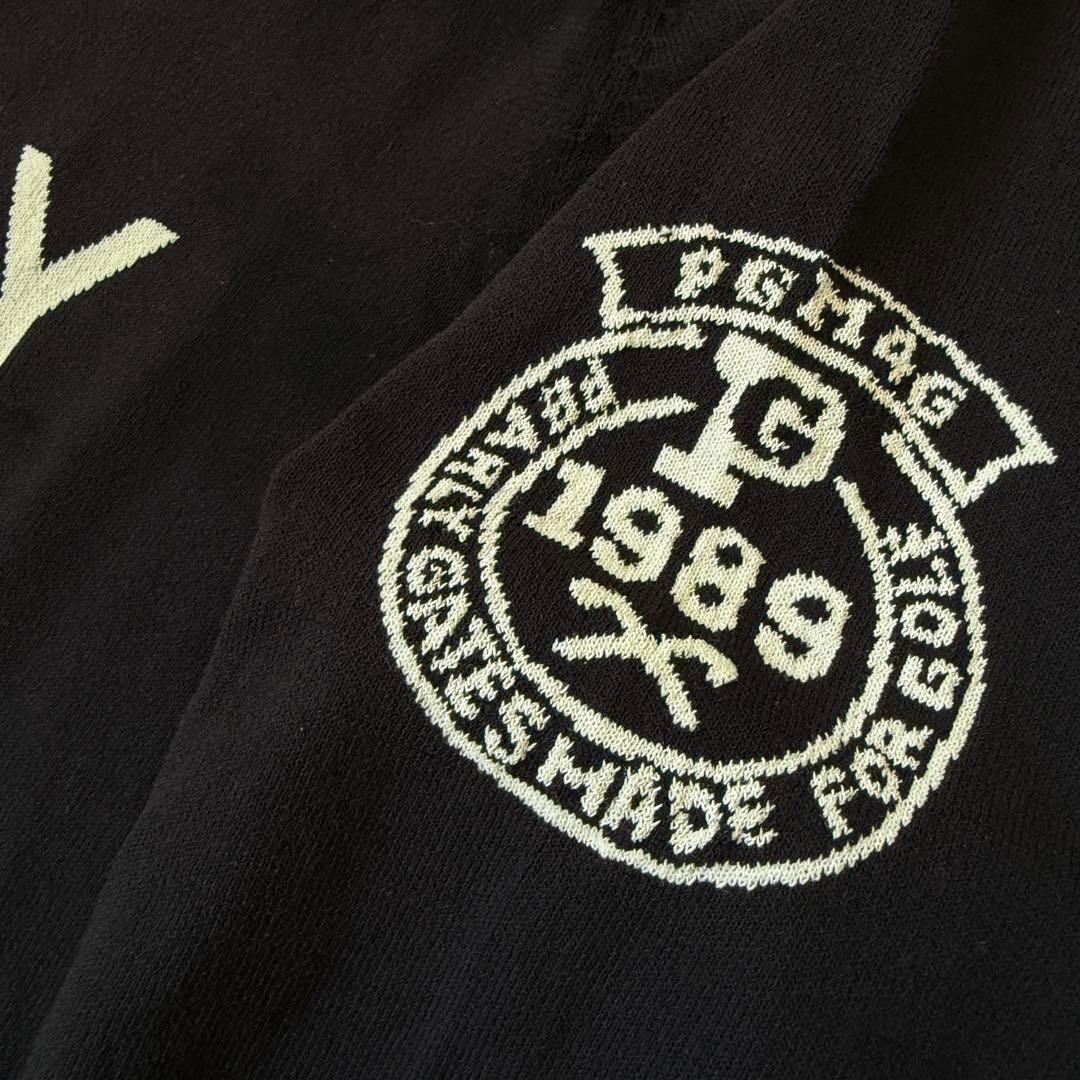 パーリーゲイツ　ニット　黒　白　赤　M〜L相当　ブラック　コットン素材　4