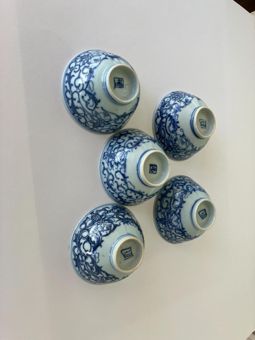 古伊万里染付　湯呑茶わん5個セット