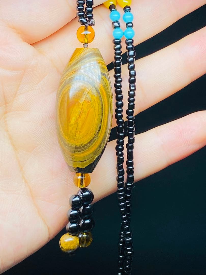 ニ龍眼天珠 蒙天珠 天珠 長寿自然　栄達栄進　自然に作られた老天珠 老鉱天珠