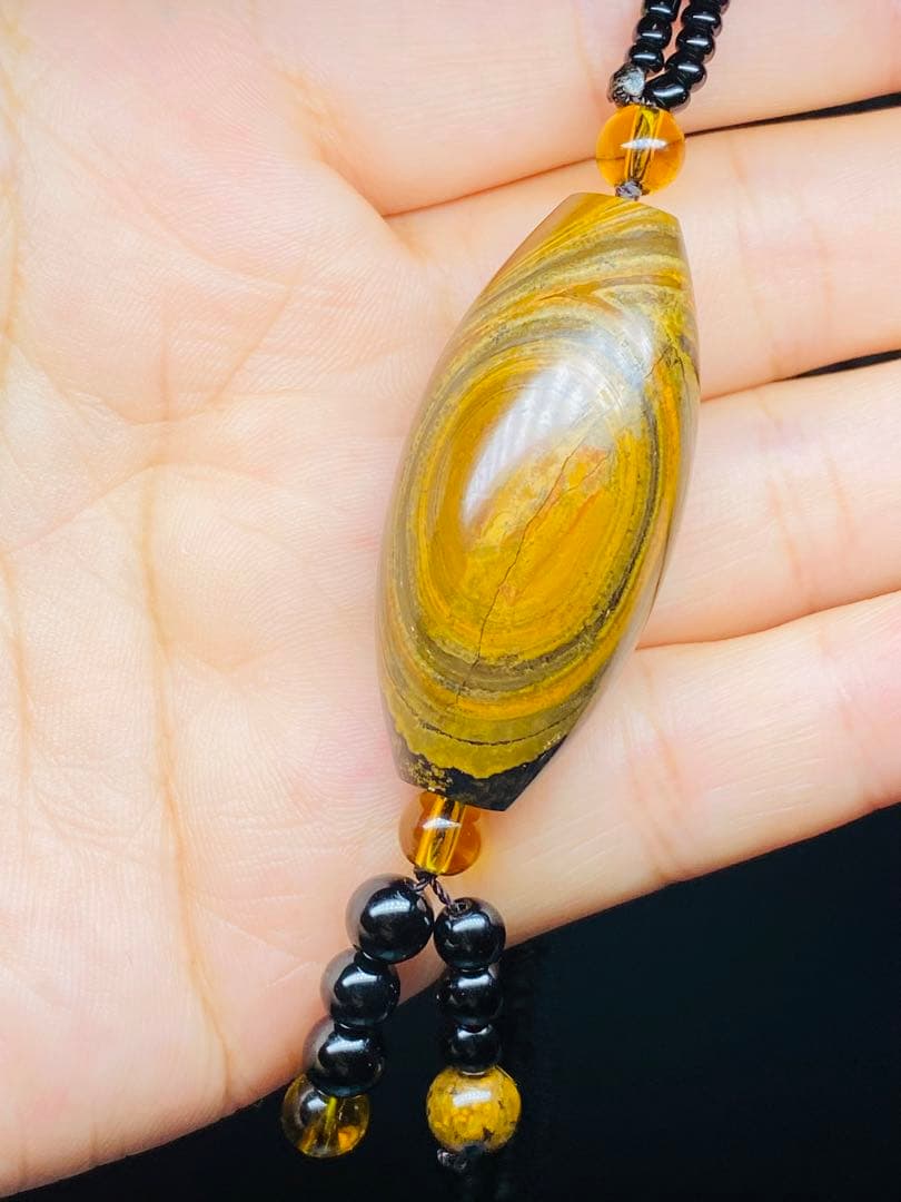 ニ龍眼天珠 蒙天珠 天珠 長寿自然　栄達栄進　自然に作られた老天珠 老鉱天珠