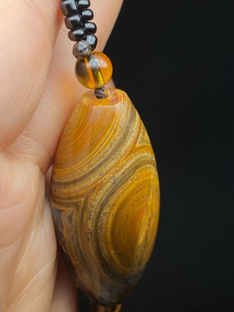 ニ龍眼天珠 蒙天珠 天珠 長寿自然　栄達栄進　自然に作られた老天珠 老鉱天珠