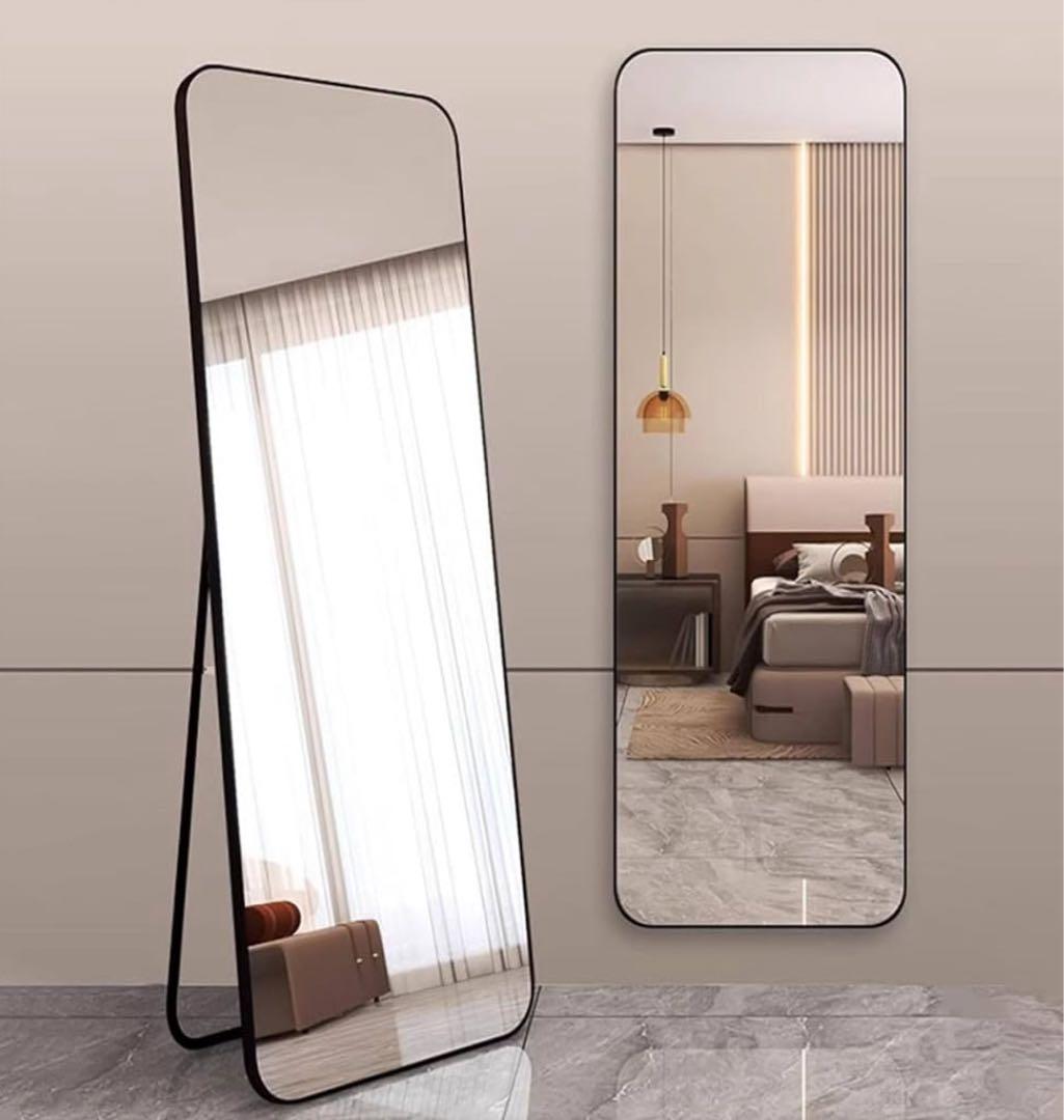 全身鏡 2way姿見鏡壁掛けスタンドミラー 幅57x高162cmホワイト