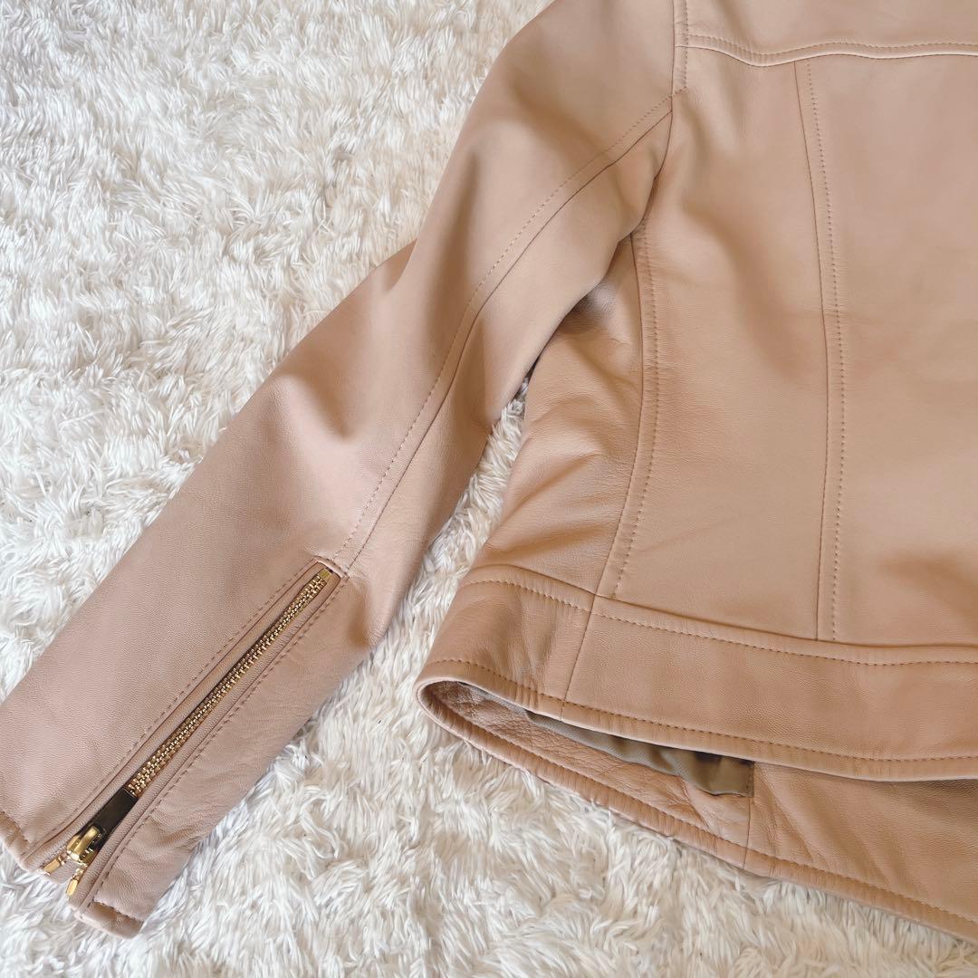 EPOCA エポカ　ダブルライダースジャケット　ラム革　未使用級✨希少ピンク