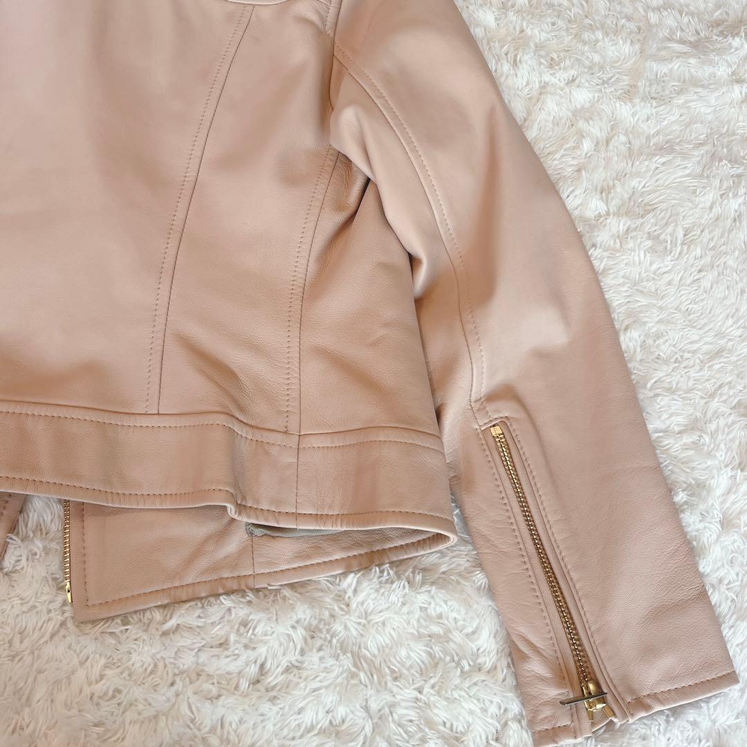 EPOCA エポカ　ダブルライダースジャケット　ラム革　未使用級✨希少ピンク
