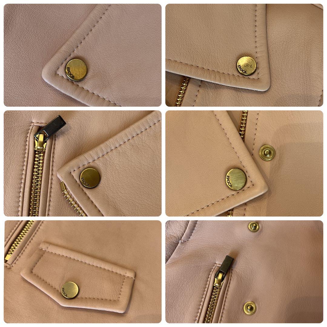 EPOCA エポカ　ダブルライダースジャケット　ラム革　未使用級✨希少ピンク